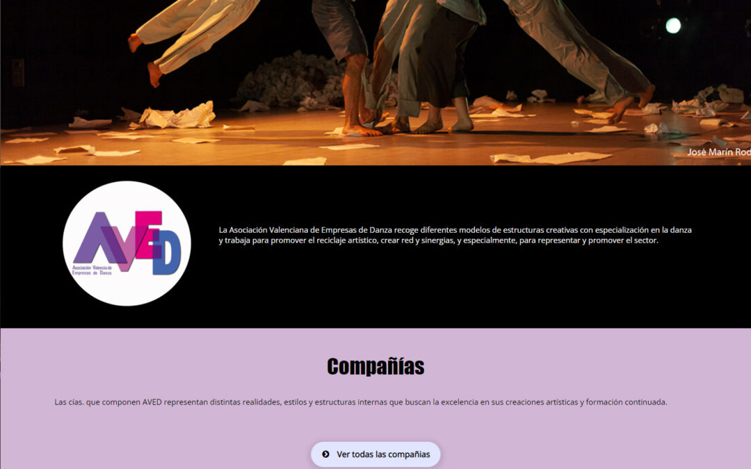 Web «AVED- Asociación valenciana de empresas de Danza»
