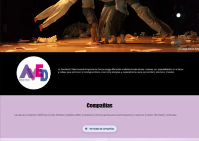 Web «AVED- Asociación valenciana de empresas de Danza»